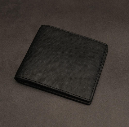 Portefeuille en cuir Saffiano noir