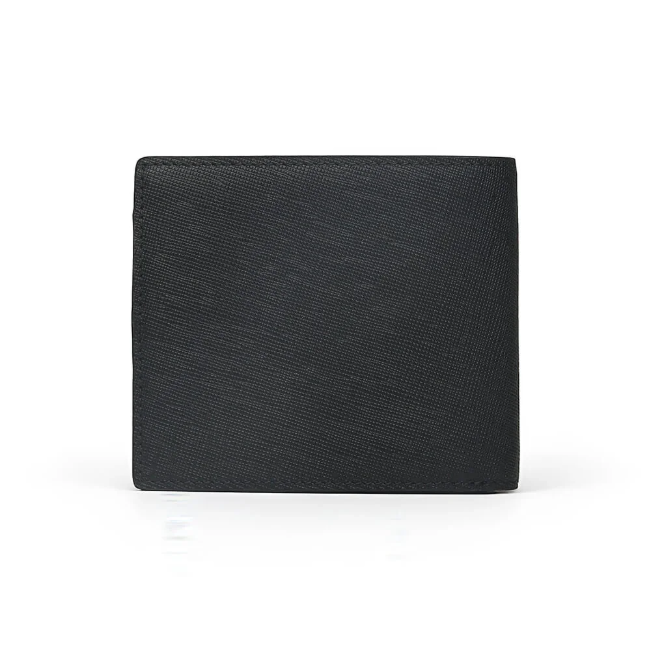 Portefeuille en cuir Saffiano noir