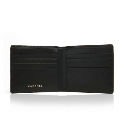 Portefeuille en cuir Saffiano noir