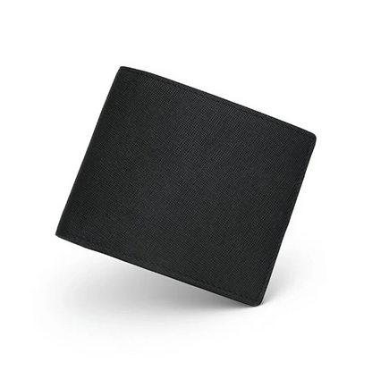 Portefeuille en cuir Saffiano noir