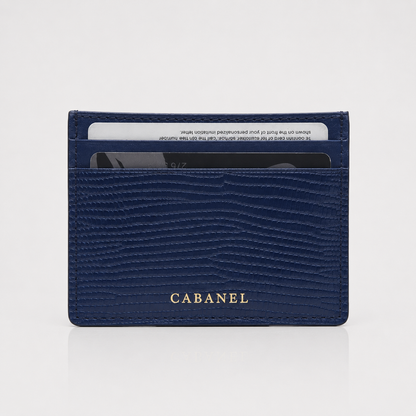Porte-cartes en cuir embossé lézard