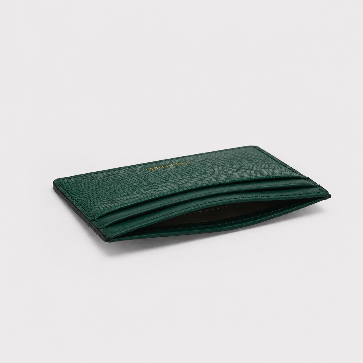Porte-cartes en cuir embossé lézard