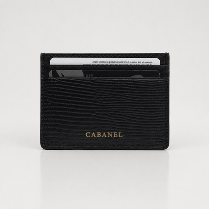 Porte-cartes en cuir embossé lézard