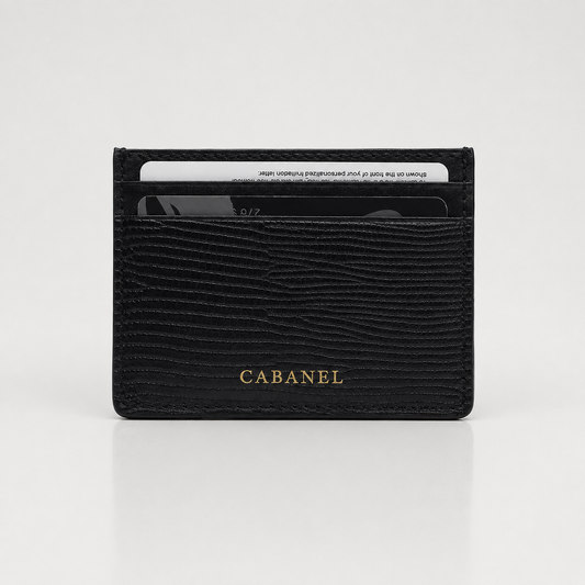 Porte-cartes en cuir embossé lézard