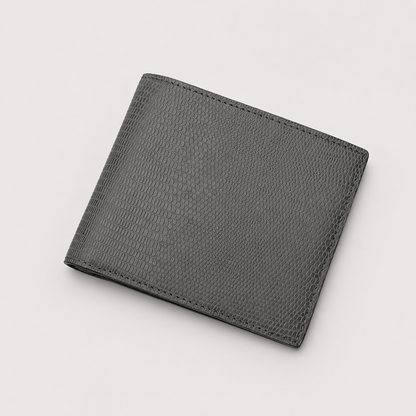 Portefeuille en cuir embossé lézard
