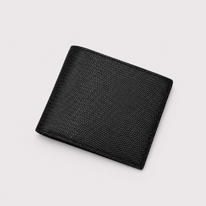 Portefeuille en cuir embossé lézard