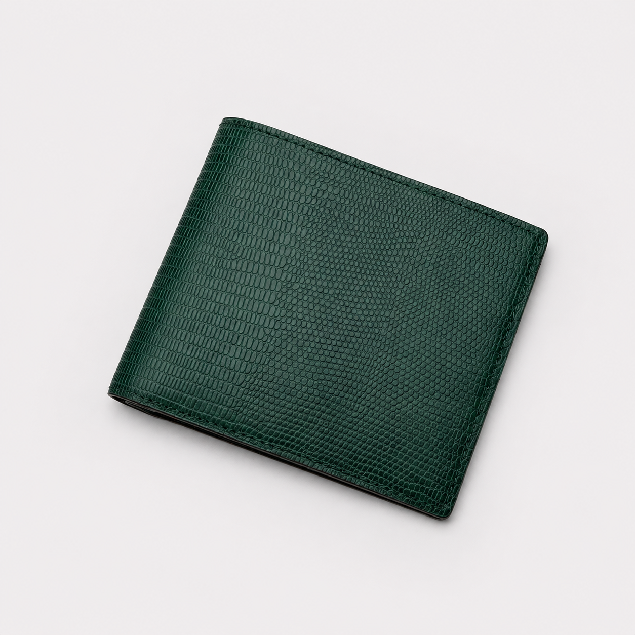 Portefeuille en cuir embossé lézard
