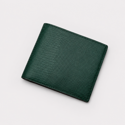 Portefeuille en cuir embossé lézard