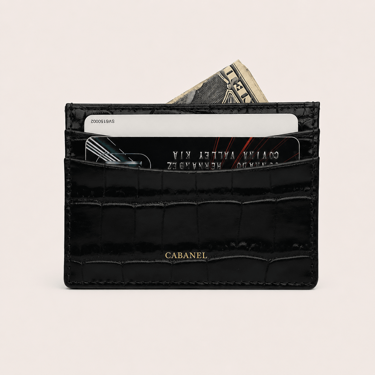 Porte-cartes CABANEL Bruno en cuir motif crocodile - CABANEL
