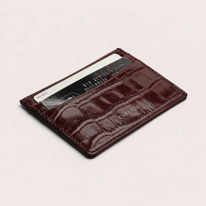 Porte-cartes CABANEL Bruno en cuir motif crocodile - CABANEL