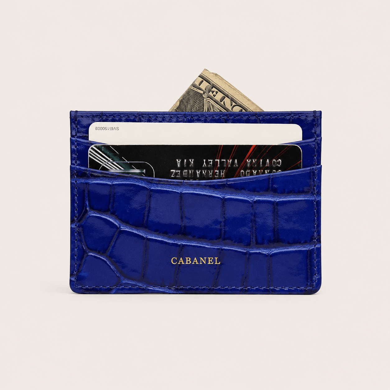 Porte-cartes CABANEL Bruno en cuir motif crocodile - CABANEL