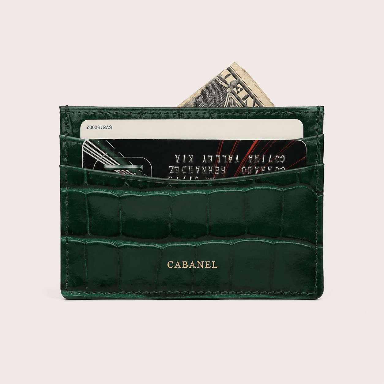 Porte-cartes CABANEL Bruno en cuir motif crocodile - CABANEL