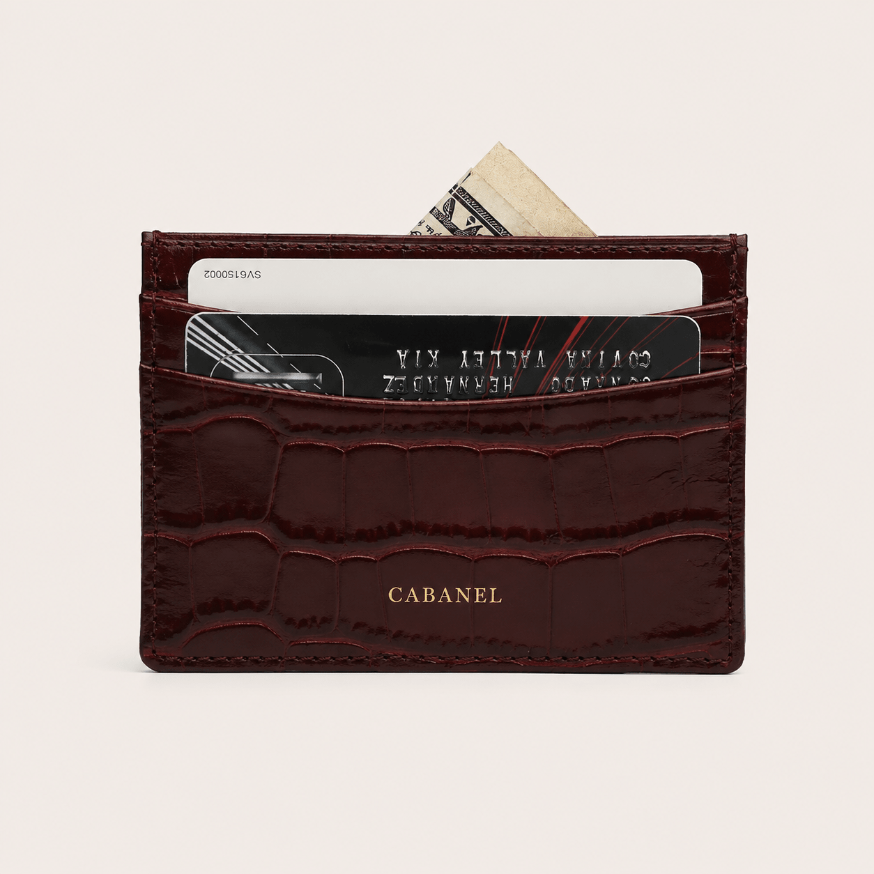 Porte-cartes CABANEL Bruno en cuir motif crocodile - CABANEL