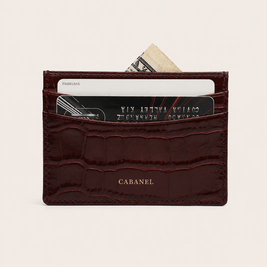 Porte-cartes CABANEL Bruno en cuir motif crocodile - CABANEL