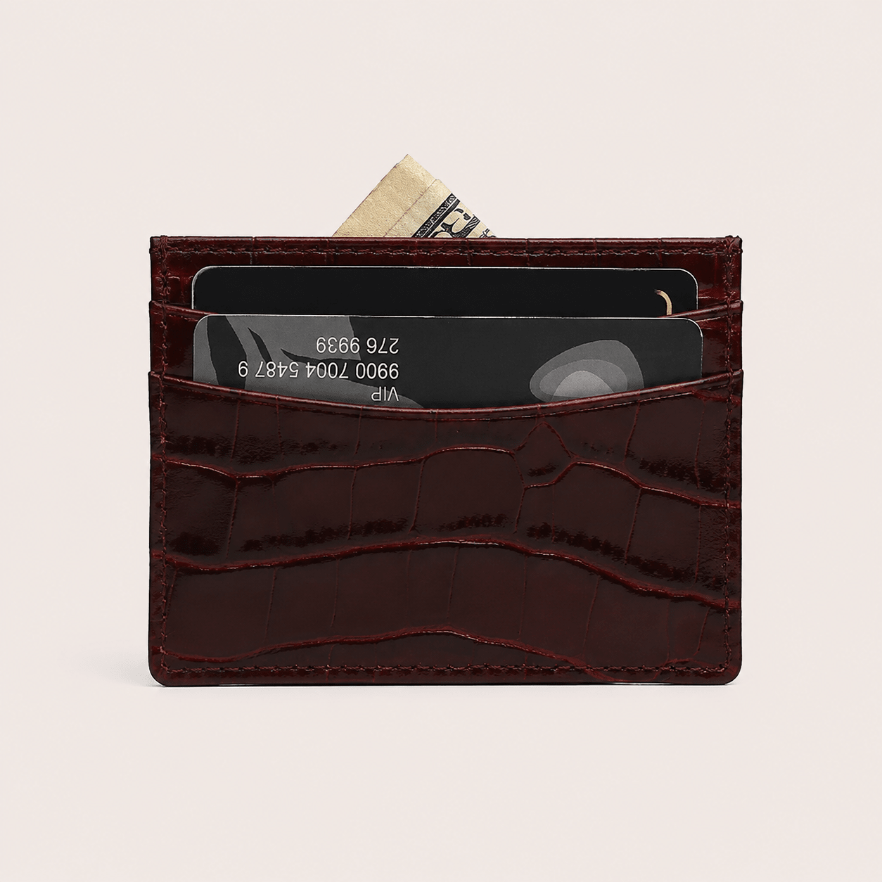 Porte-cartes CABANEL Bruno en cuir motif crocodile - CABANEL