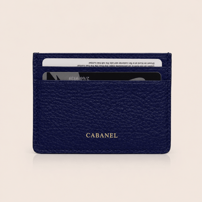 Porte-cartes CABANEL en cuir grainé naturel - CABANEL