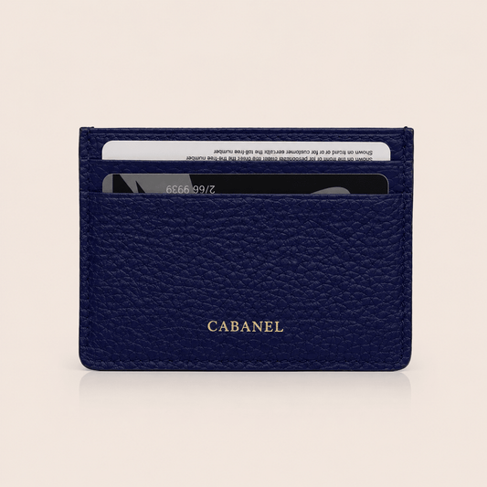 Porte-cartes CABANEL en cuir grainé naturel - CABANEL