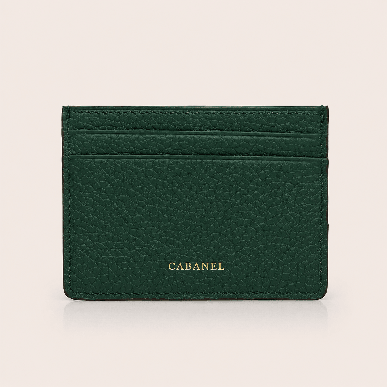 Porte-cartes CABANEL en cuir grainé naturel - CABANEL