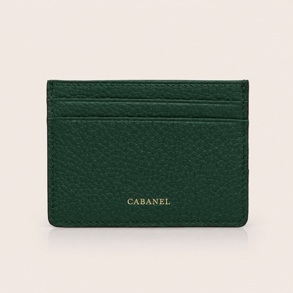 Porte-cartes CABANEL en cuir grainé naturel - CABANEL