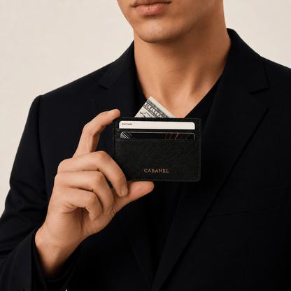 Porte-cartes CABANEL Nero en cuir Saffiano - CABANEL