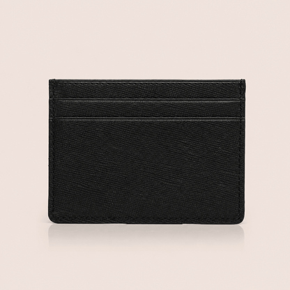 Porte-cartes homme noir personnalisable CABANEL