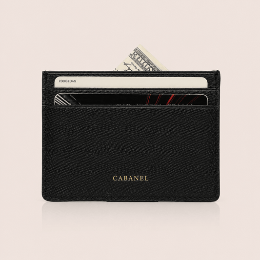 Porte-cartes CABANEL Nero en cuir Saffiano noir