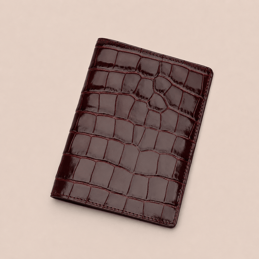 Porte-passeport CABANEL Bruno en cuir motif crocodile - CABANEL