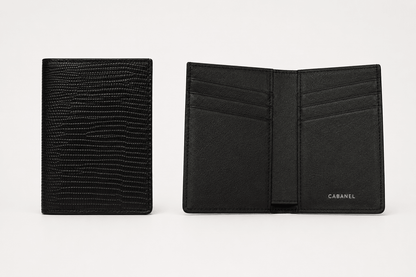 Portefeuille CABANEL anti-RFID en cuir motif lézard - CABANEL
