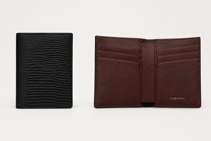 Portefeuille CABANEL anti-RFID en cuir motif lézard - CABANEL