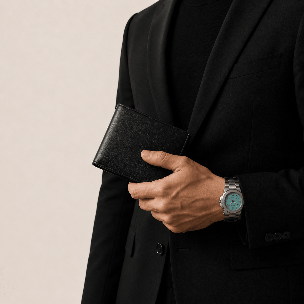 Portefeuille CABANEL Nero en cuir Saffiano - CABANEL